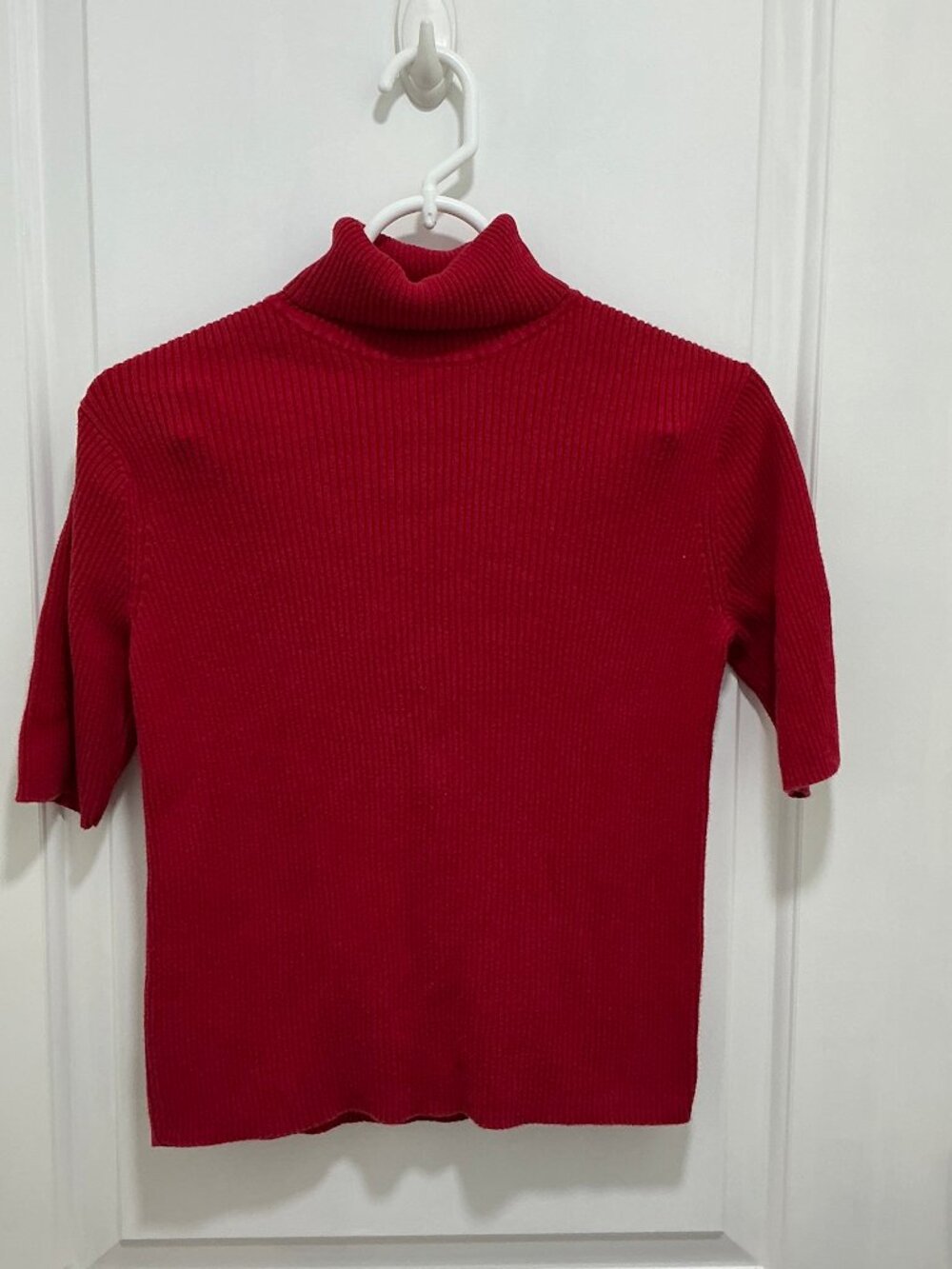 Charter Club Women's top Short sleeve knit, Red, size Small